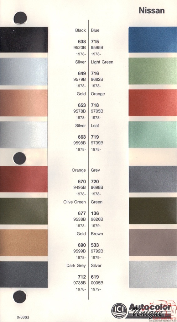 1978-1981 Nissan Paint Charts Autocolor
